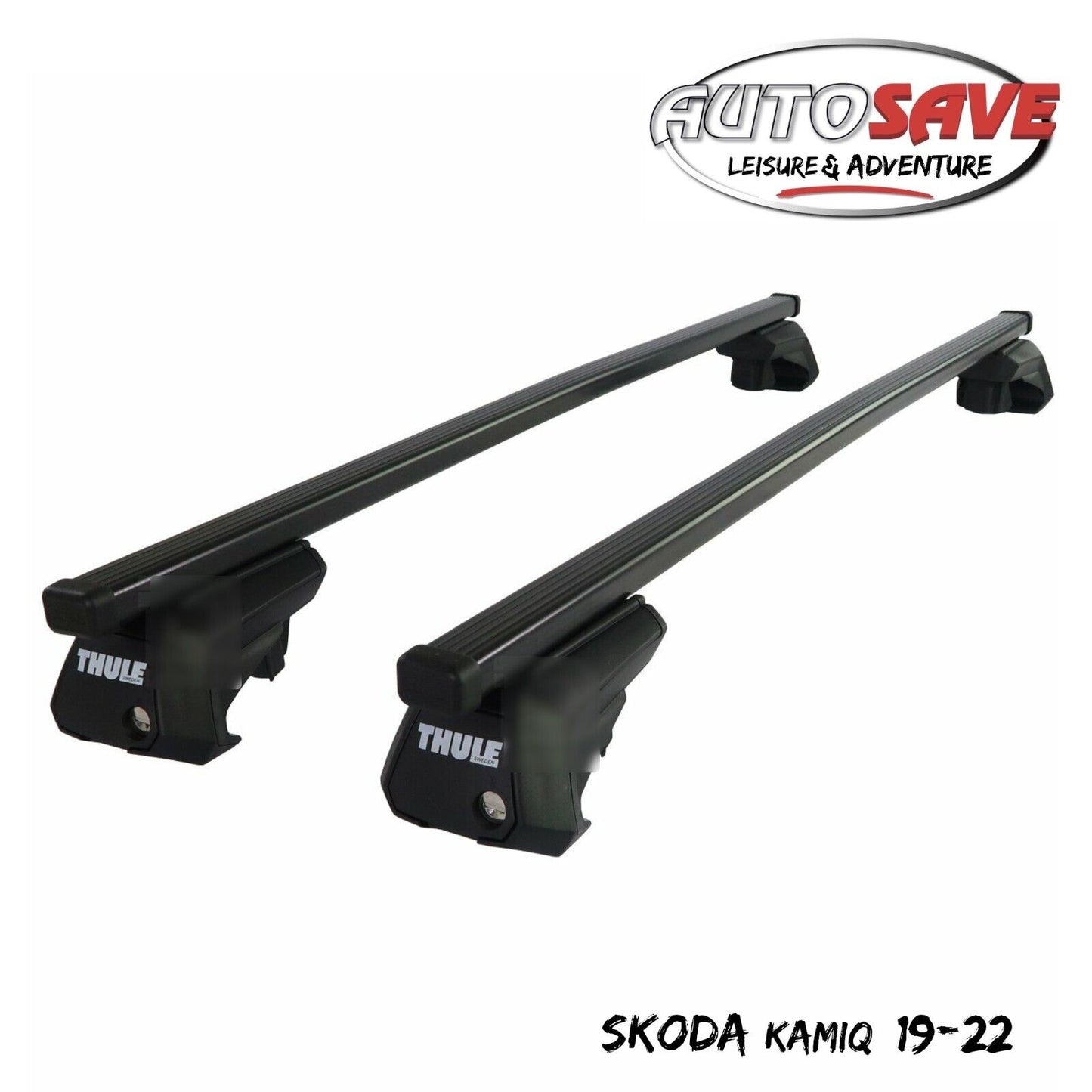 Thule Steel SquareBar Evo Roof Bars Set to fit Skoda Kamiq 19-22 Lockable Pair