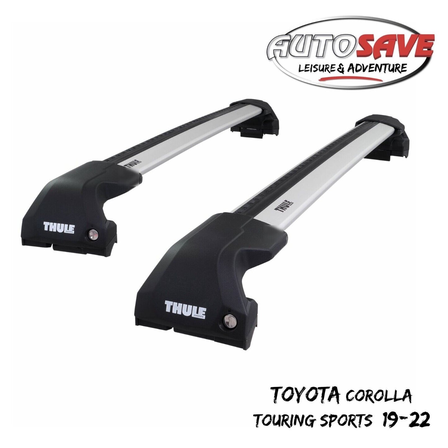 Thule WingBar Edge Silver Roof Bars Set for Toyota Corolla Touring Sports 19-22