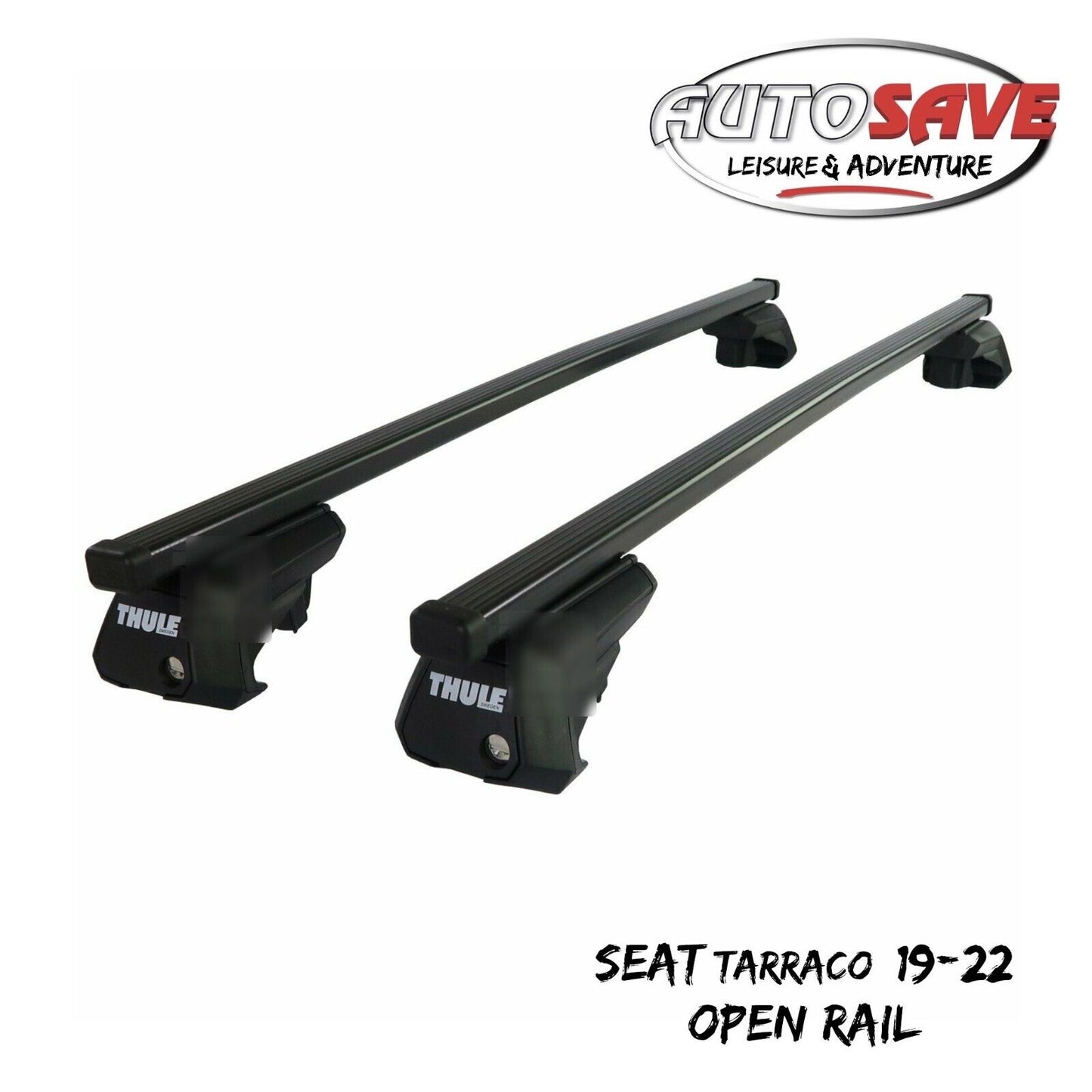 Thule Steel SquareBar Evo Roof Bars Set to fit Seat Tarraco 19-22 Open Rail Pair