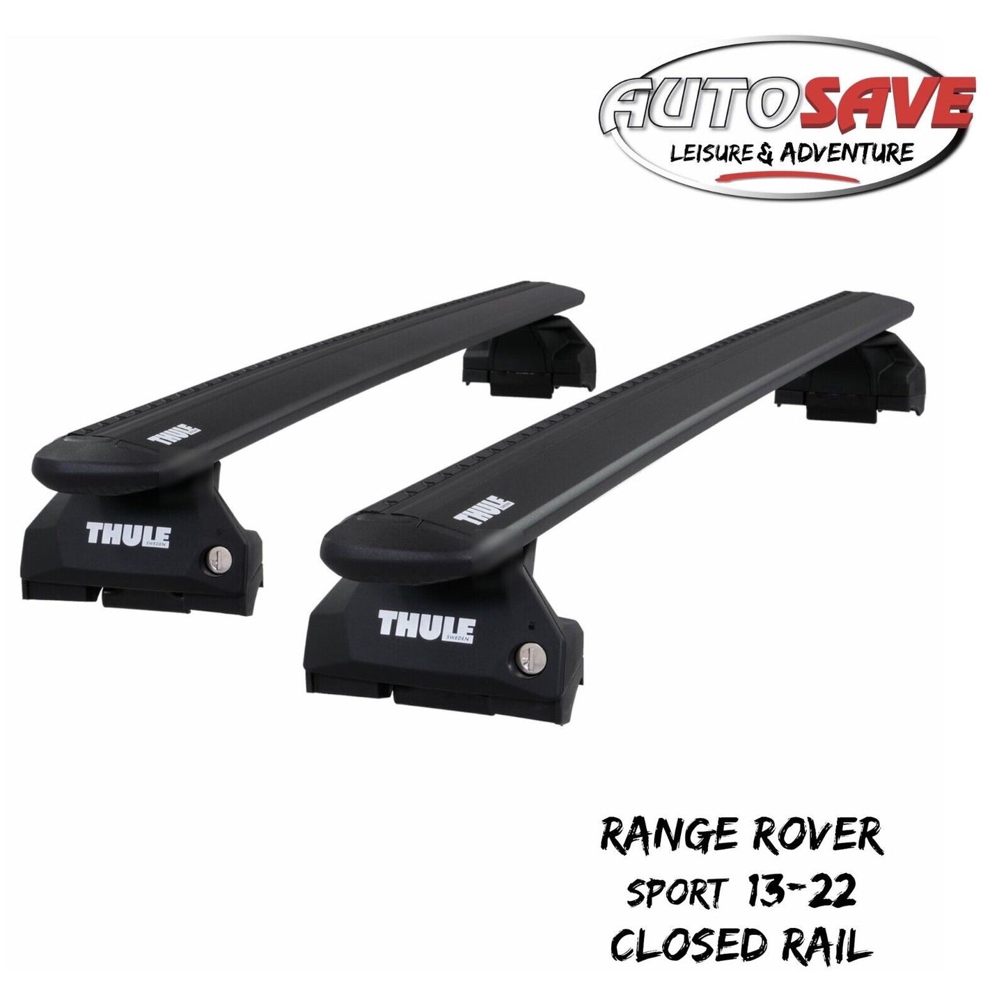 Thule Alu WingBar Evo Black Roof Bars to fit Range Rover Sport 13-22 Closed Rail