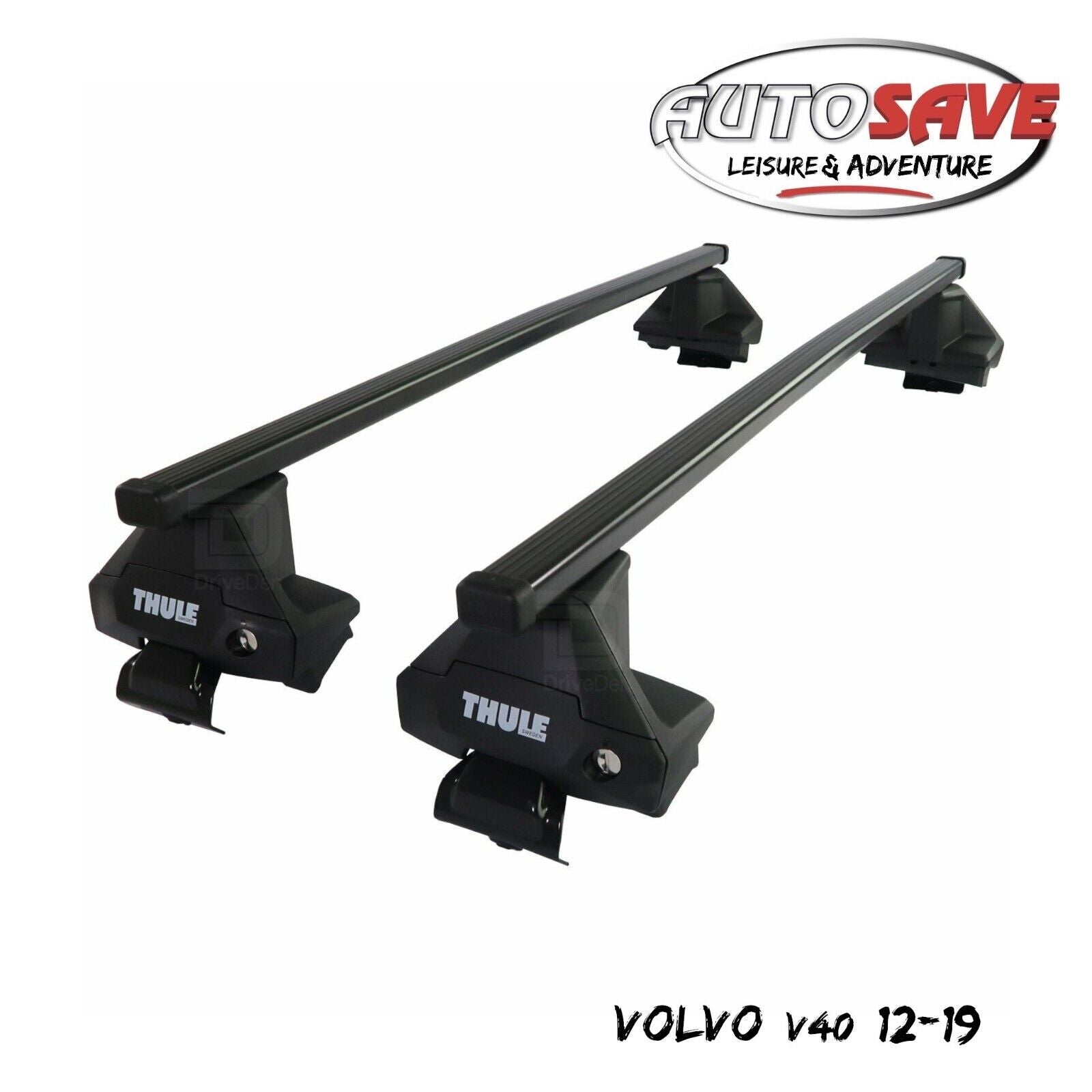 Thule Steel SquareBar Evo Roof Bars Set to fit Volvo V40 12-19