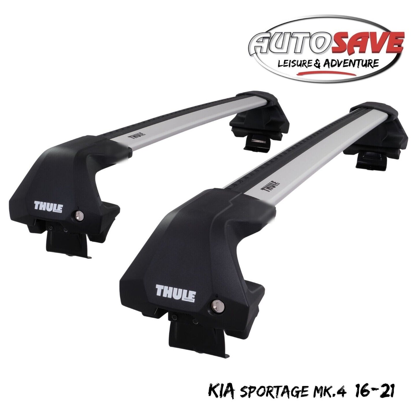 Thule WingBar Edge Silver Aluminium Roof Bars Set to fit Kia Sportage Mk.4 16-21