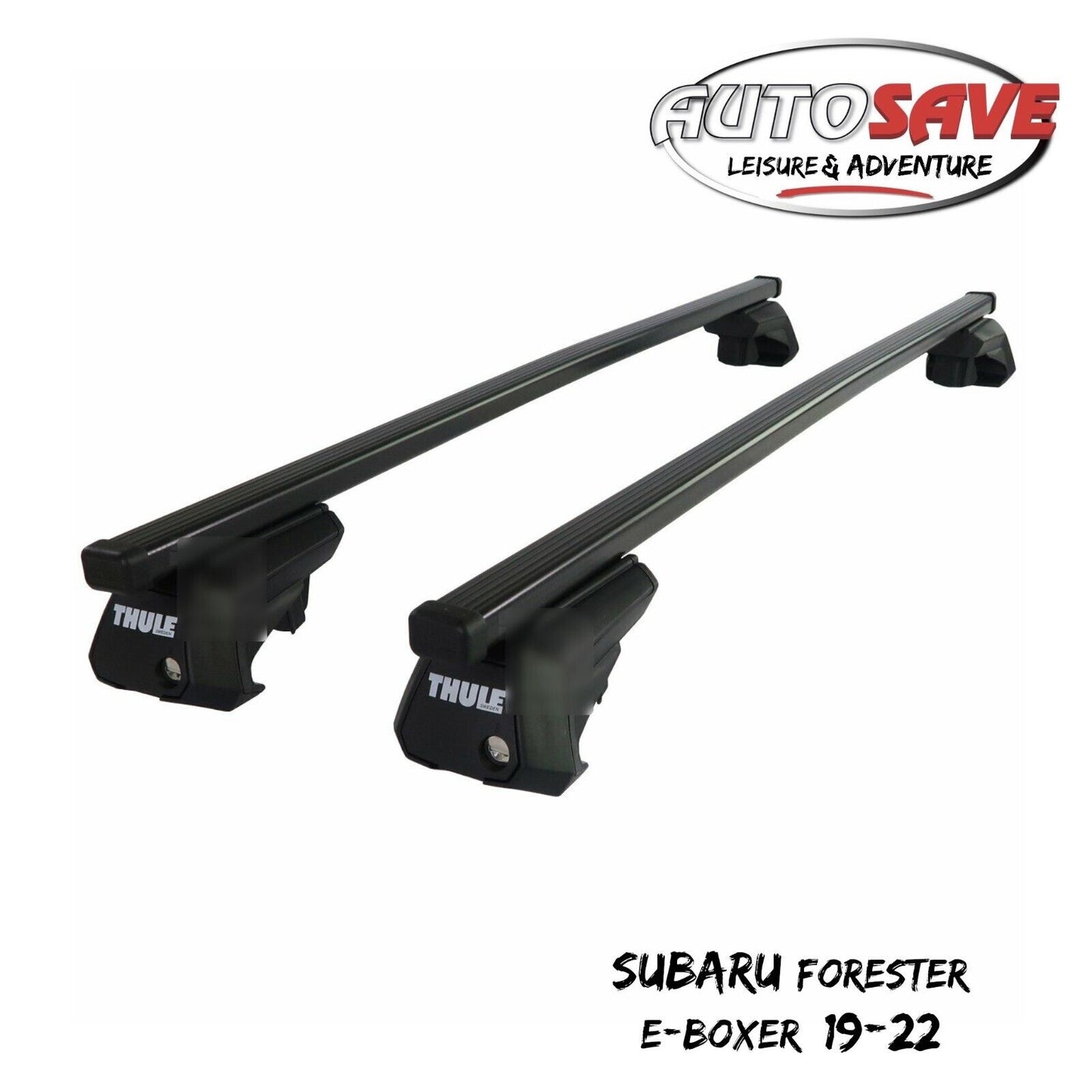 Thule Steel SquareBar Evo Roof Bars Set for Subaru Forester e-Boxer 19-22 Rails