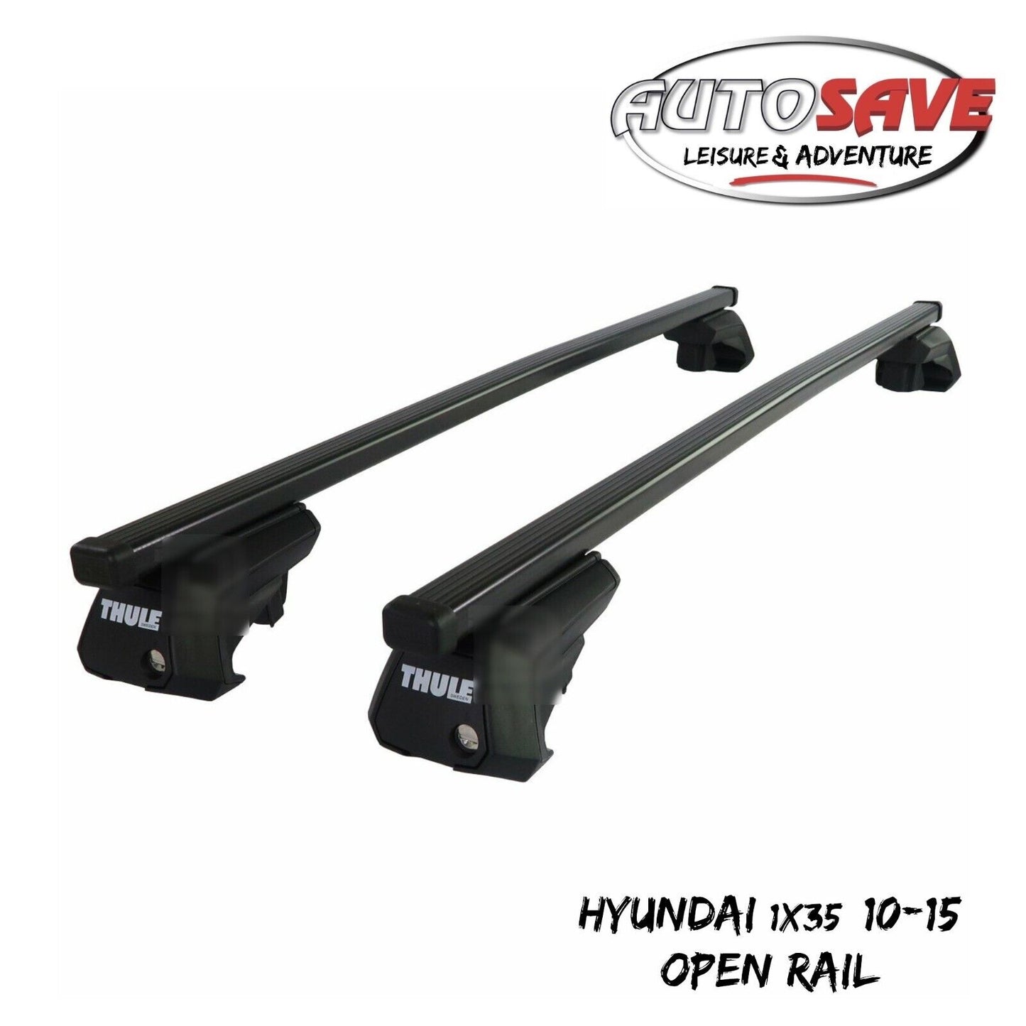Thule Steel SquareBar Evo Roof Bars Set to fit Hyundai ix35 10-15 Open Rail