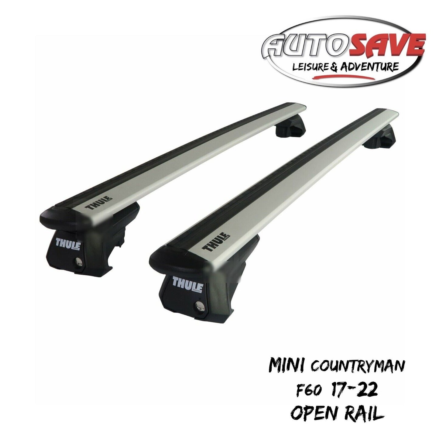 Thule Alu WingBar Evo Silver Roof Bars fit Mini Countryman F60 17-22 Open Rail
