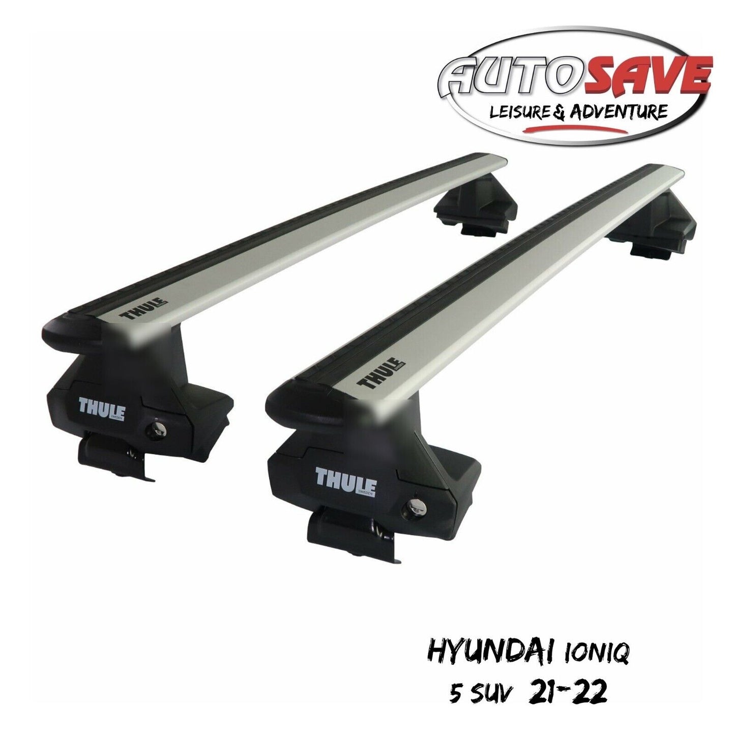 Thule Aluminium WingBar Evo Silver Roof Bars Set for Hyundai IONIQ 5 SUV 21-22