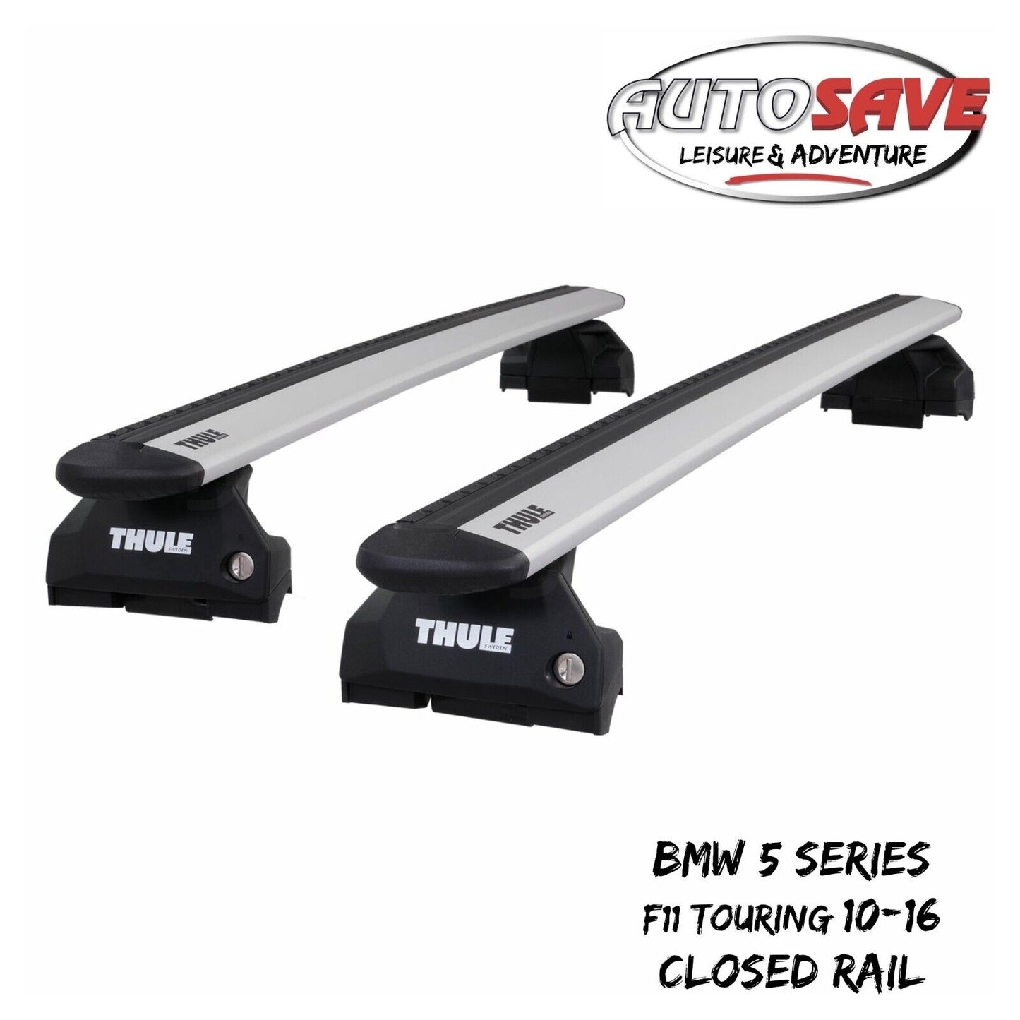 Thule WingBar Evo Silver Roof Bars Set fit BMW 5 Series F11 Touring 10-16 Rails