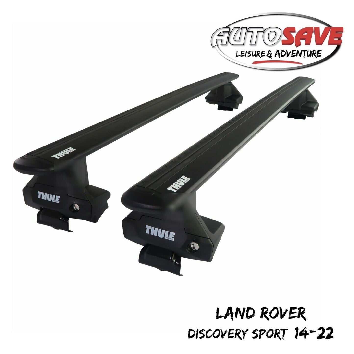 Thule Aluminium WingBar Evo Black Roof Bar Set Land Rover Discovery Sport 14-22
