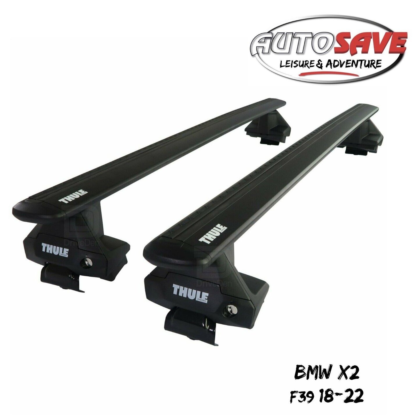 Thule Aluminium WingBar Evo Black Roof Bars Set to fit BMW X2 F39 18-22 Lockable