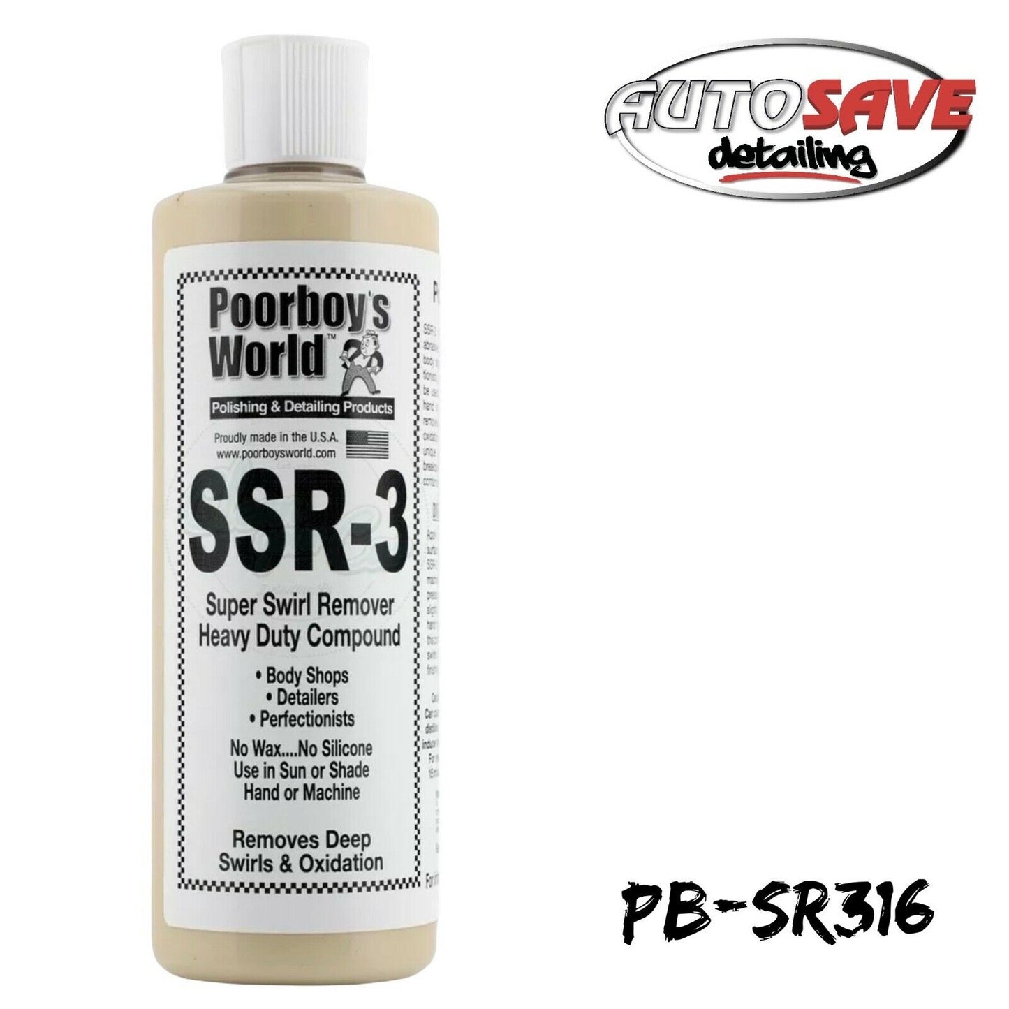 Poorboys Super Swirl Remover SSR 3.0 Heavy Grade Swirl & Scratch Remover 473mL