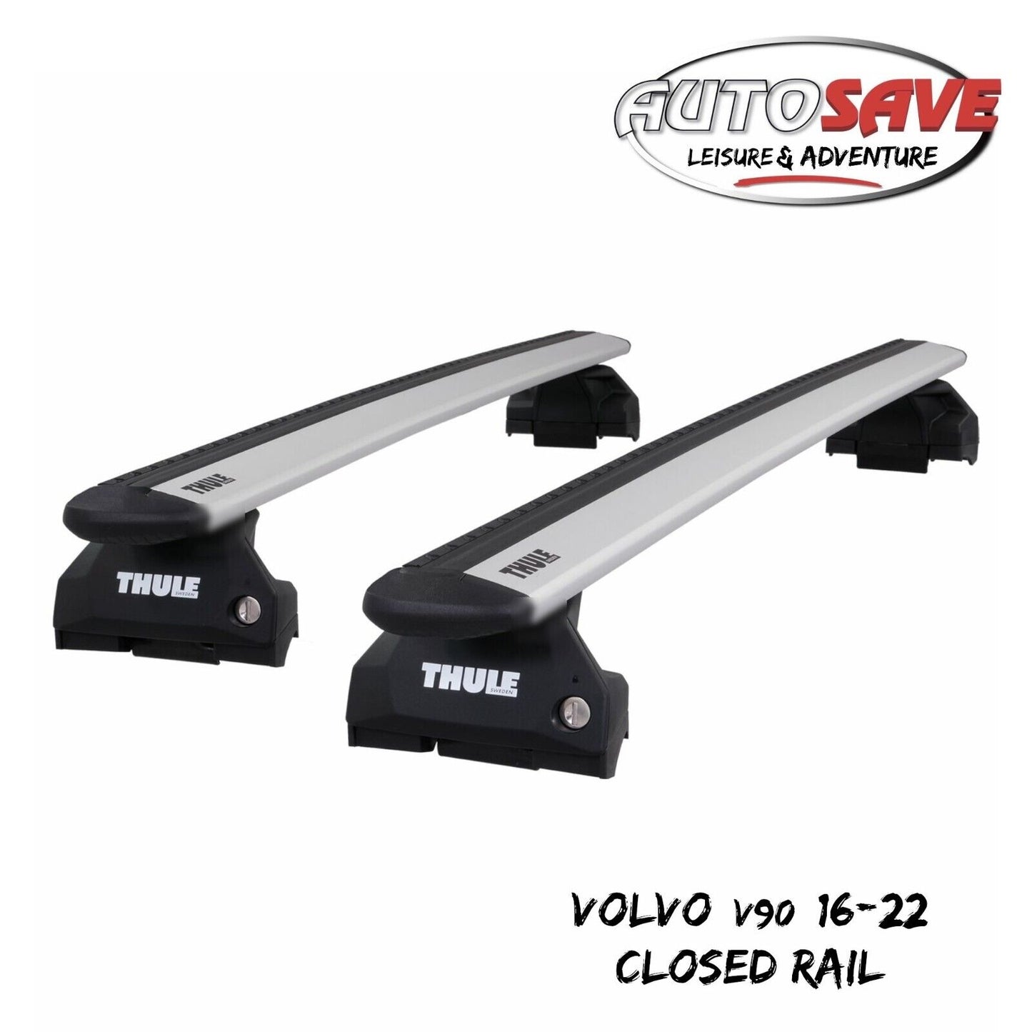 Thule Aluminium WingBar Evo Silver Roof Bars to fit Volvo V90 16-22 Closed Rail