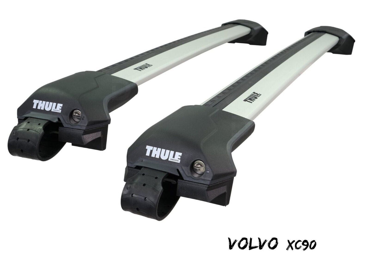 WingBar Edge (silver) Roof Bars to fit Volvo XC90 Mk.2 2015-26 with Raised (Open) Rails