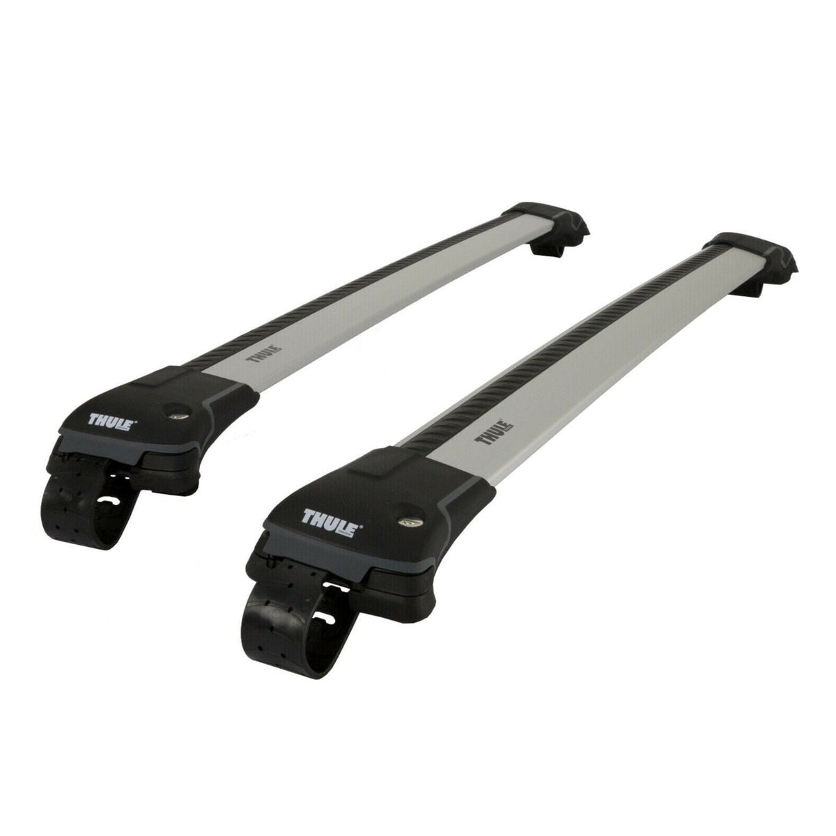 9585 M+L WingBar Edge Black Car Roof Bars 75 kg Open Rails Lockable Pair