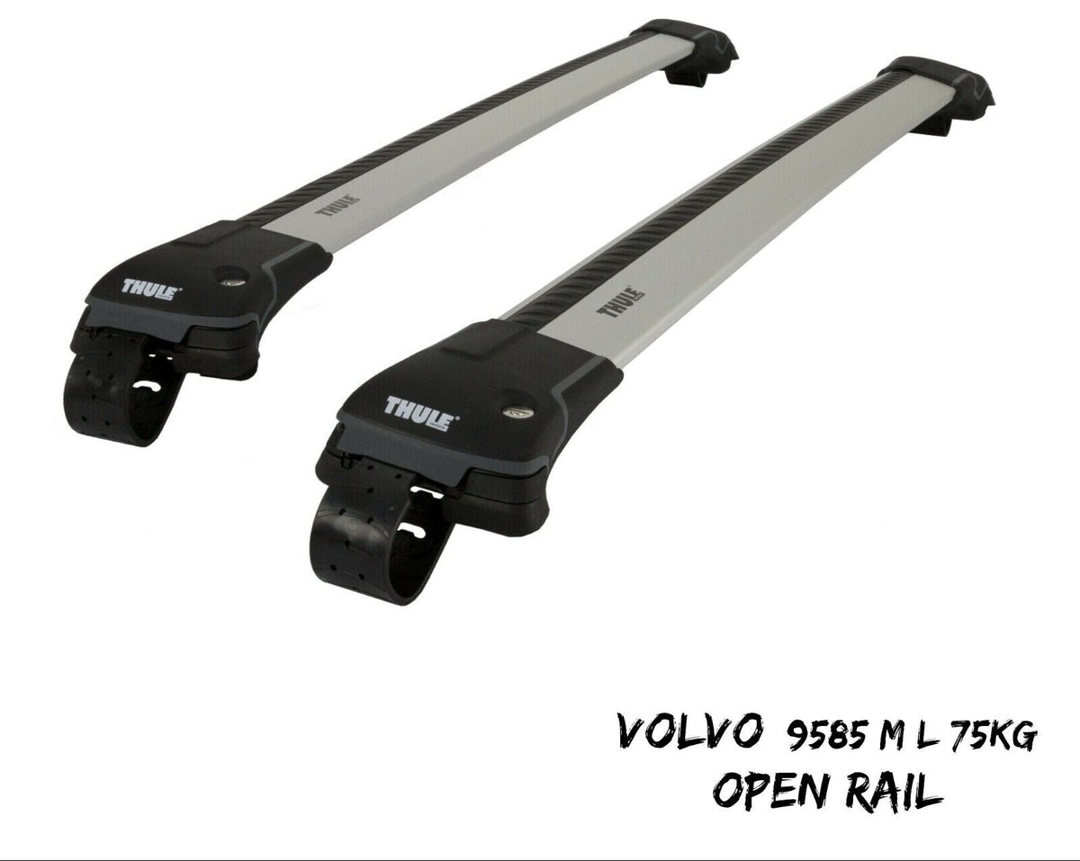 THULE - 9585 M+L WingBar Edge Black Car Roof Bars 75 kg Open Rails Lockable Pair