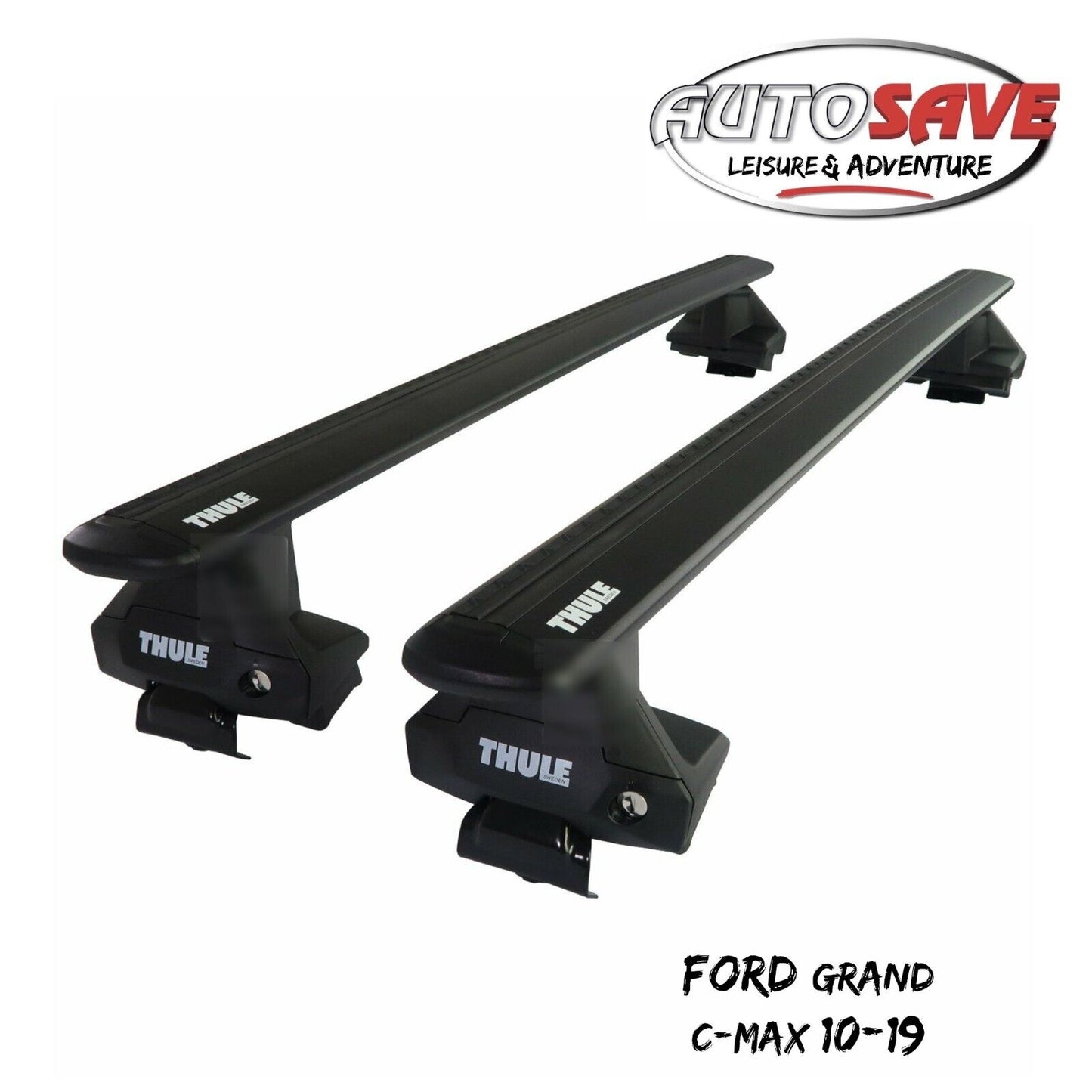 Thule Aluminium WingBar Evo Black Roof Bars Set to fit Ford Grand C-Max 10-19