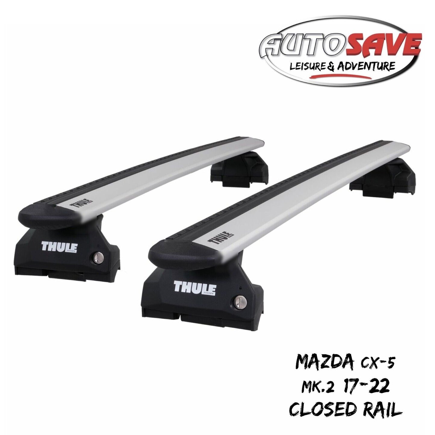 Thule Alu WingBar Evo Silver Roof Bars to fit Mazda CX-5 Mk.2 17-22 Closed Rail