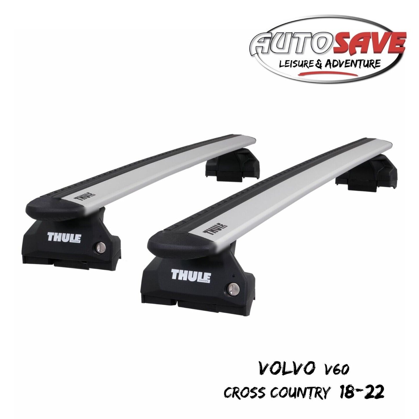 Thule Aluminium WingBar Evo Silver Roof Bar Set Volvo V60 Cross Country 18-22