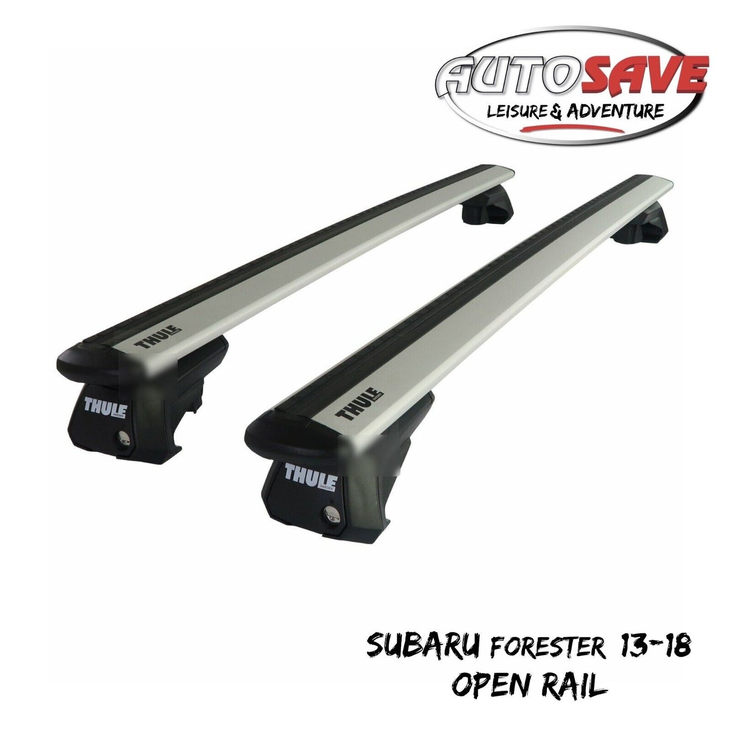 Thule Alu WingBar Evo Silver Roof Bar Set to fit Subaru Forester 13-18 Open Rail