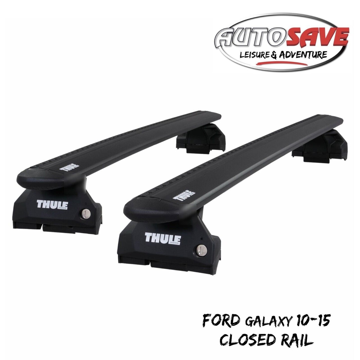 THULE - WingBar Evo Black Alu. Roof Bar Set to fit Ford Galaxy (2010-15) w/ Closed Rail