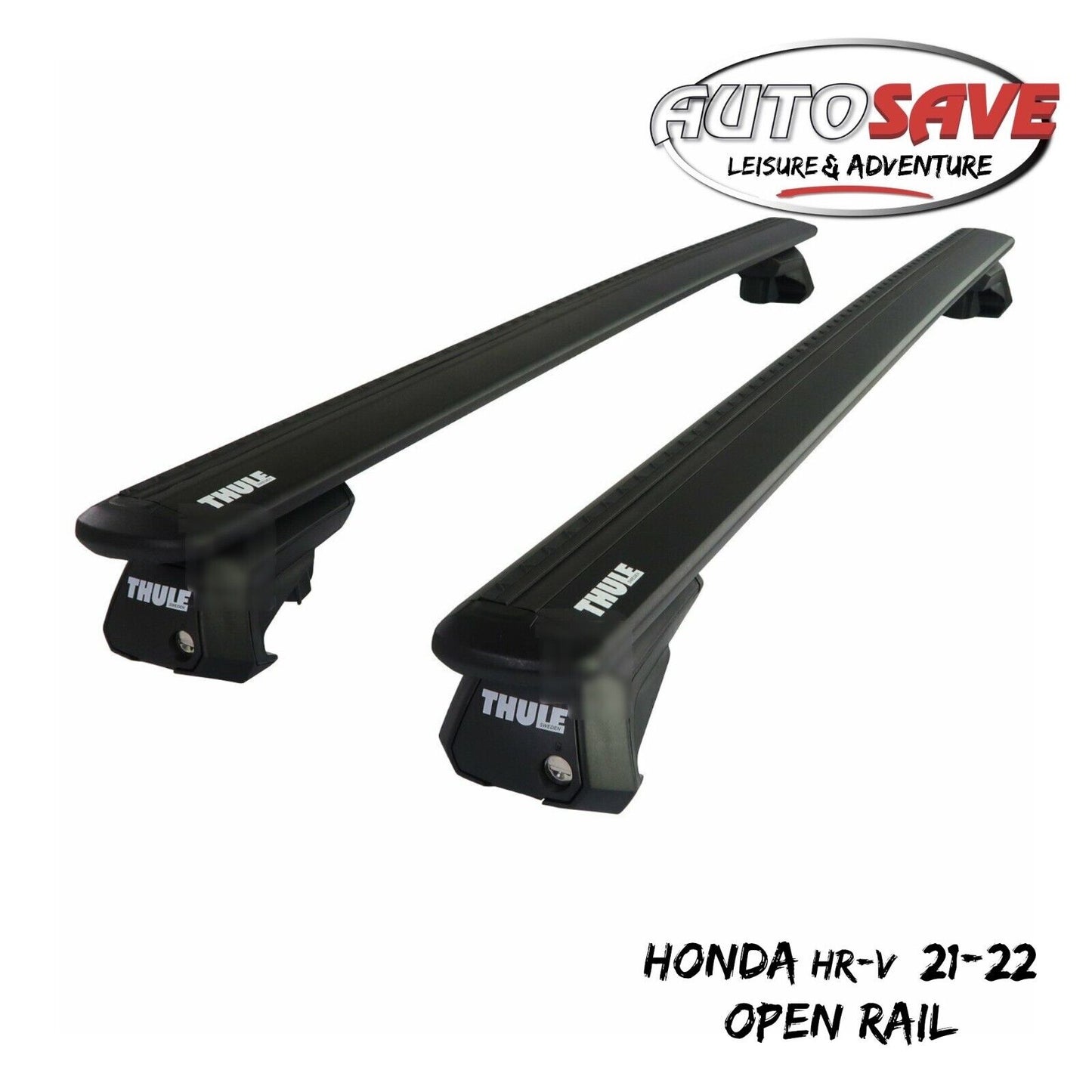 Thule Aluminium WingBar Evo Black Roof Bars to fit Honda HR-V 21-22 Open Rail