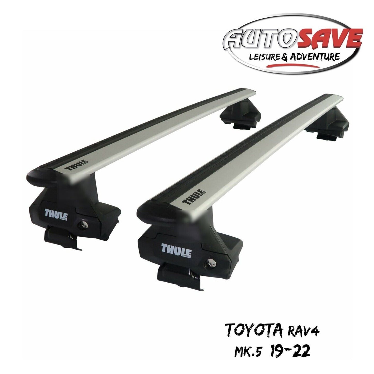 Thule Aluminum WingBar Evo Silver Roof Bars Set to fit Toyota RAV4 Mk.5 19-22