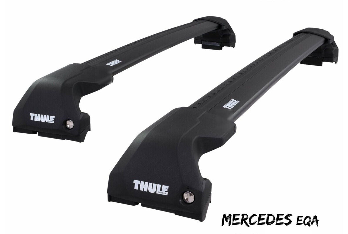 WingBar Edge (black) Roof Bar Set for Mercedes EQA (H243) 2021-26 Flush (closed) Rails