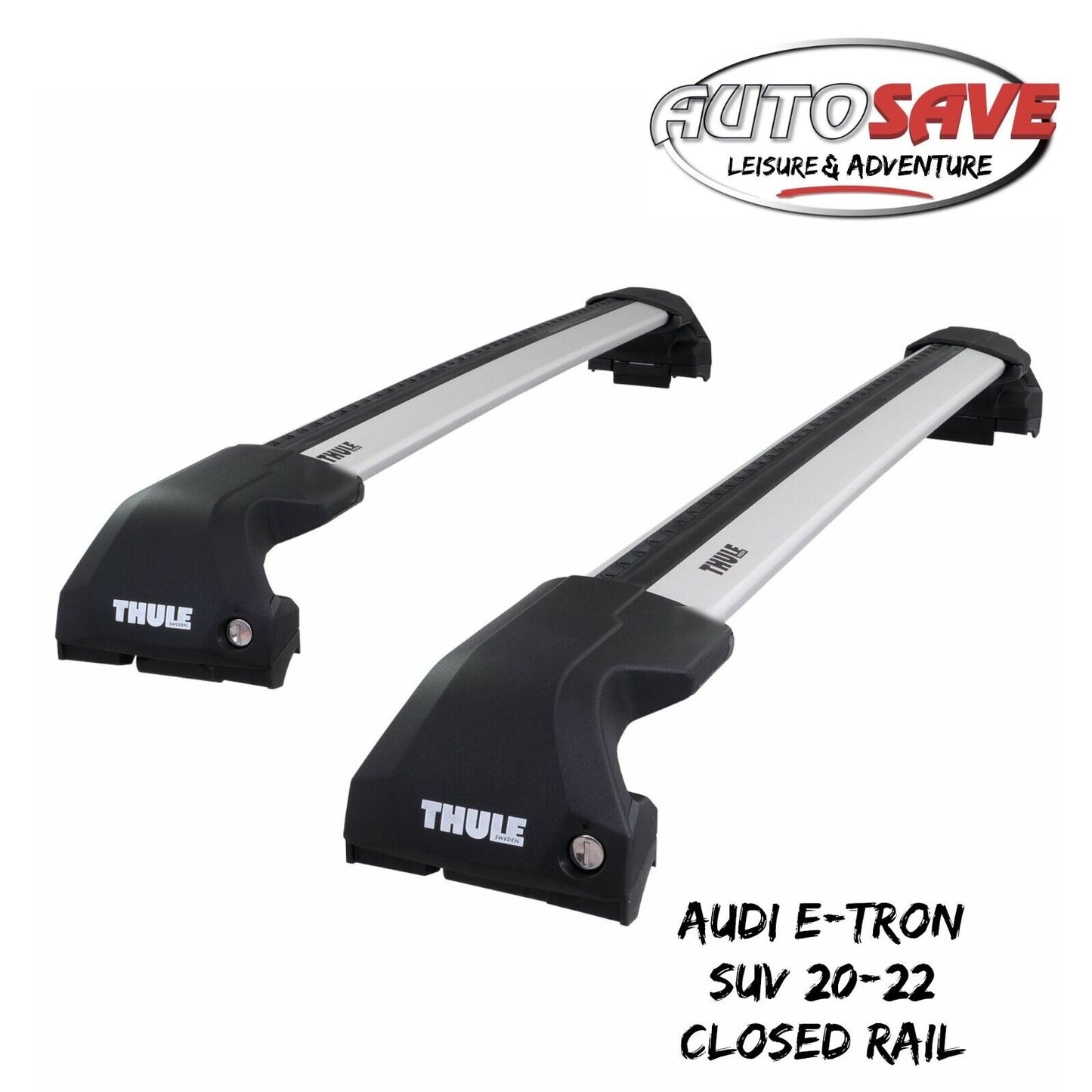 Thule WingBar Edge Silver Aluminium Roof Bar Set for Audi e-tron SUV 20-22 Rails