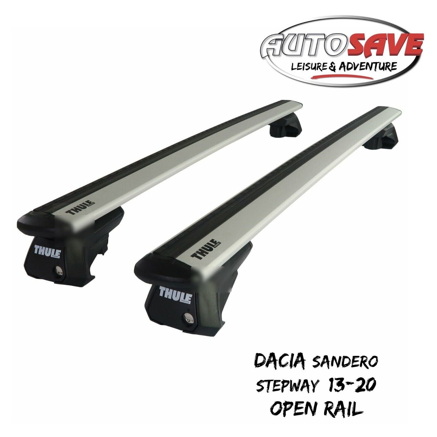 Thule Alu WingBar Evo Silver Roof Bars fit Dacia Sandero Stepway 13-20 Open Rail