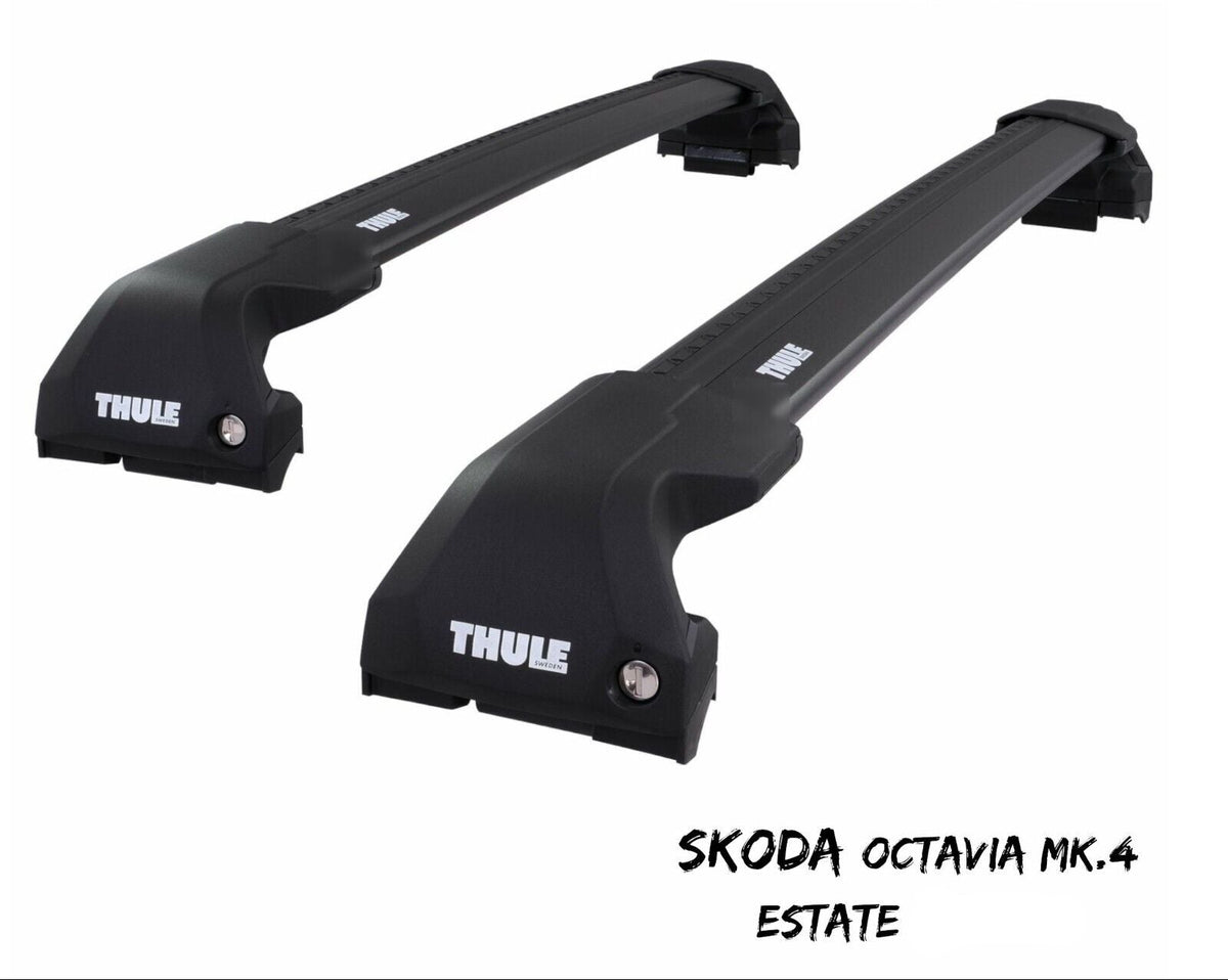 WingBar Edge (black) Roof Bar Set for Skoda Octavia Estate Mk.4 20-26 Flush Rails