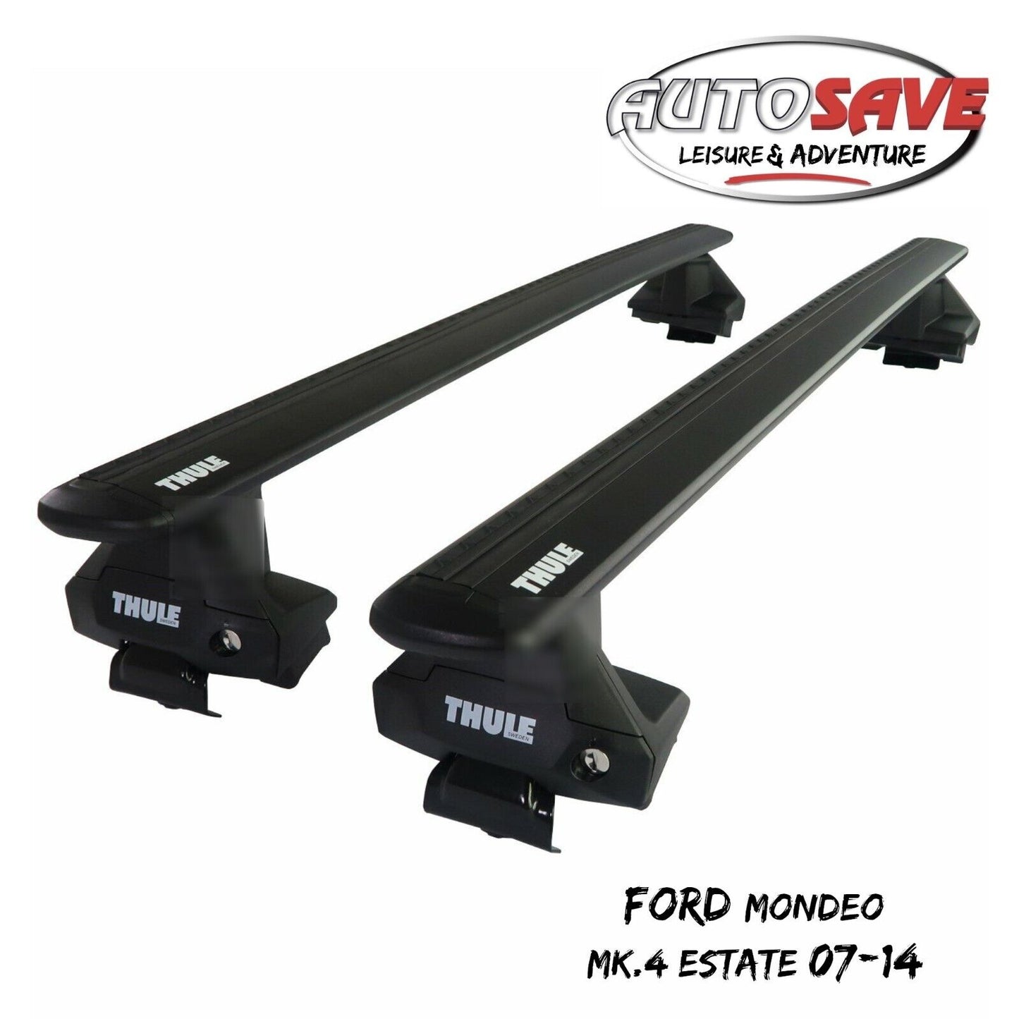 Thule Alu WingBar Evo Black Roof Bars Set to fit Ford Mondeo Mk.4 Estate 07-14