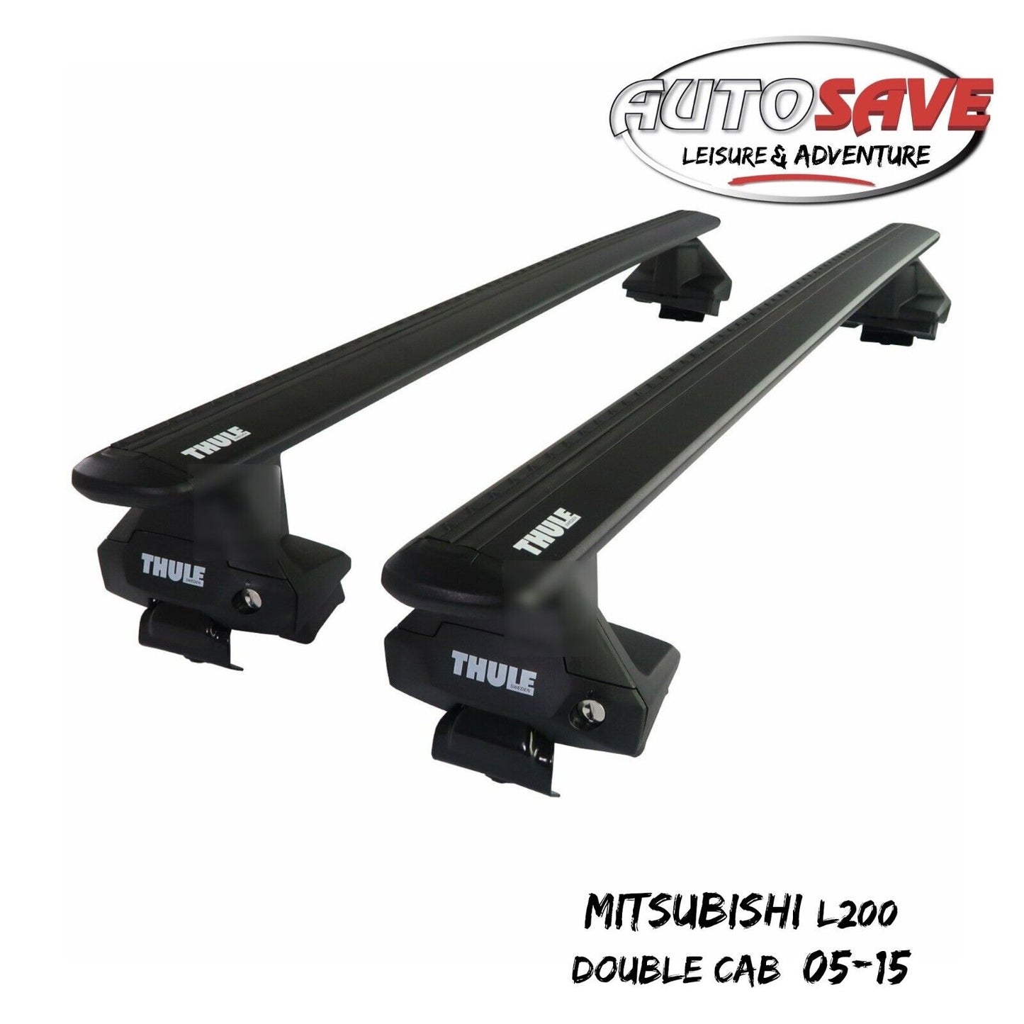 Thule Alu WingBar Evo Black Roof Bars to fit Mitsubishi L200 Double Cab 05-15