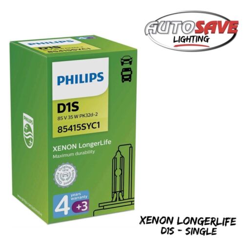 PHILIPS D1S Longerlife 85V 35W 85415SYC1 Xenon Car Headlight Bulb PK32d-2