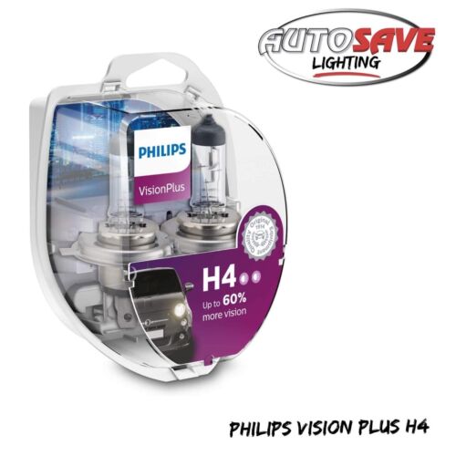 Philips Vision Plus H4 Car Headlight Bulb 12342VPS2 (Twin)