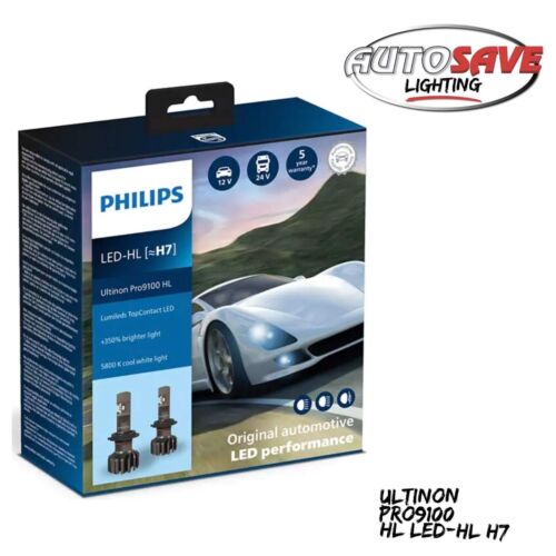 Philips Ultinon Pro9100 LED Pro 9100 5800K Car Headlight Bulbs H7 Twin Pack