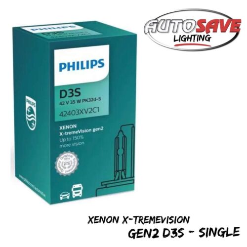 Philips D3S X-tremeVision gen2 HID Xenon Upgrade Gas Bulb 42403XV2C1 Single