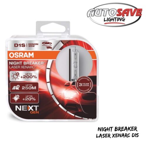OSRAM Xenarc Night Breaker Laser D1S Xenon Headlight Bulbs (Twin) 200% –  Autosave Components
