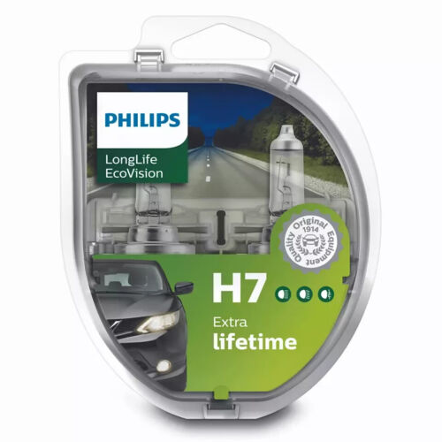 Philips LongLife EcoVision H7 Car Headlight Bulb 12972LLECOS2 (Twin)