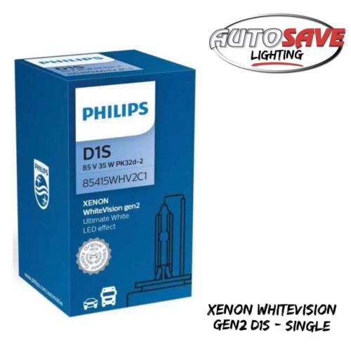 Philips D1S White Vision gen2 HID Xenon Upgrade Gas Bulb 85415WHV2C1 Single