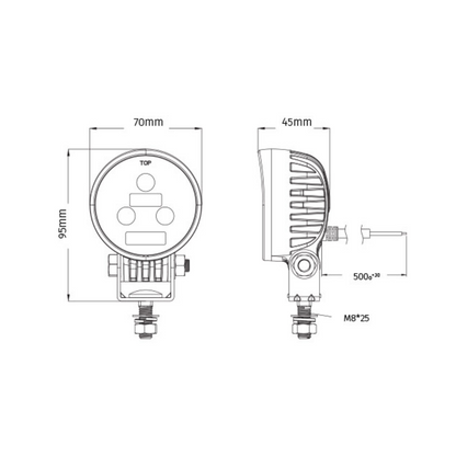 247 LIGHTING - 3" LED Round Mini Work Lamp ~ CA5734
