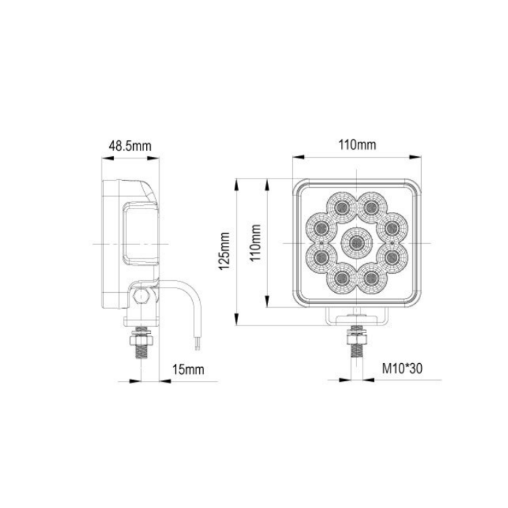 247 LIGHTING - 4.4" LED Work Lamp ~ 54W ~ CA5739