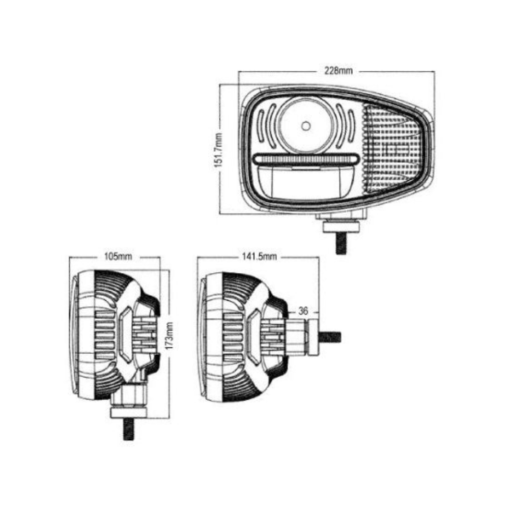 247 LIGHTING - Combo LED Head Light (Right) | RHD ~ CA6165R