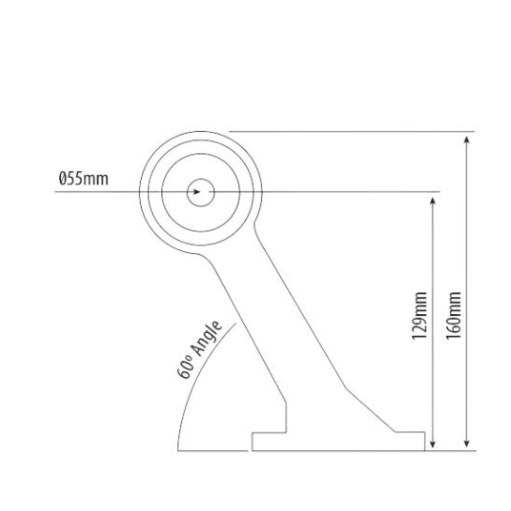 247 LIGHTING - 60° Led Stalk Lamp ~ Left ~ Rubber Arm ~ CA6096