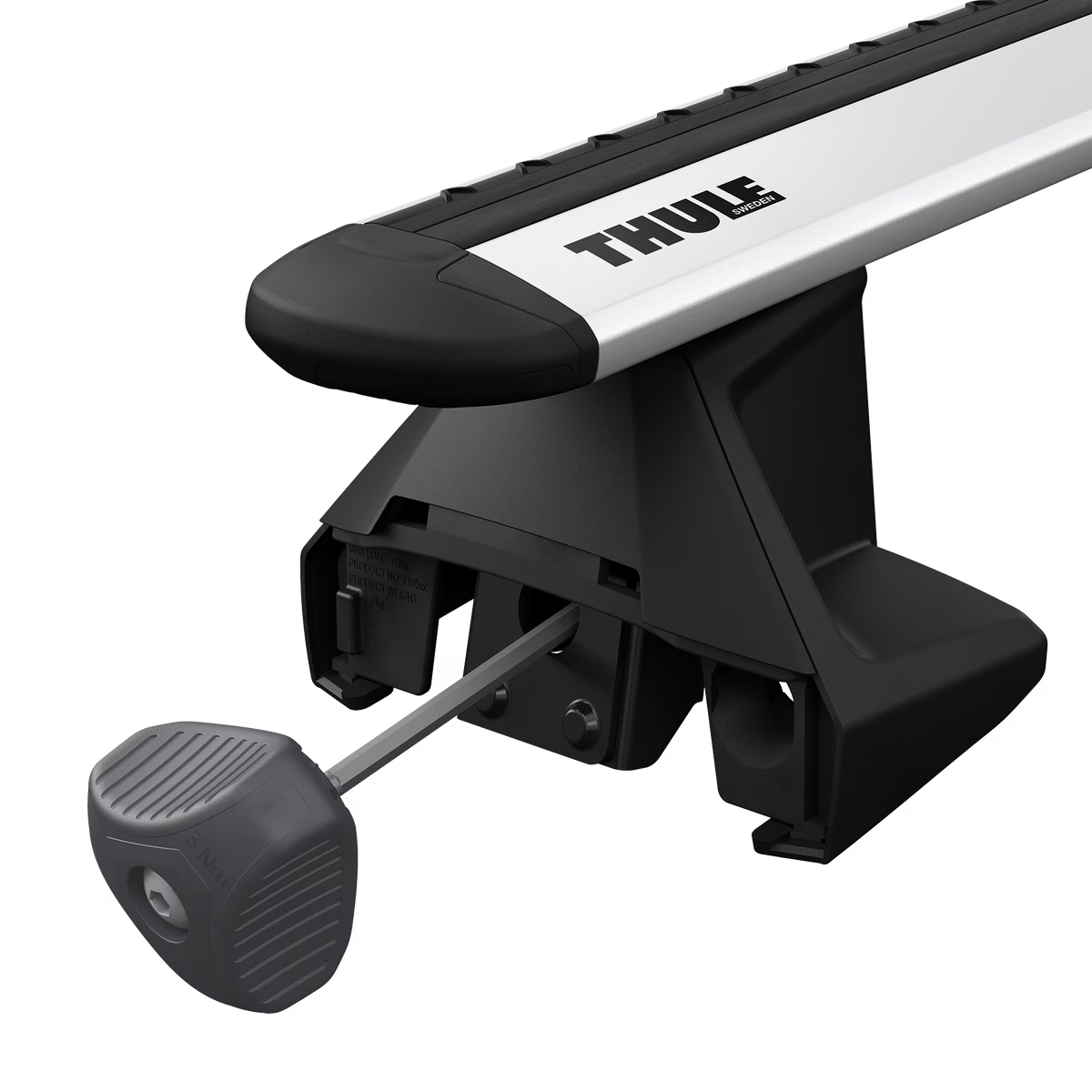 THULE - WingBar EVO (silver) Aluminium Roof Bar Set to fit VW Polo Mk.6 5-Door (2018-ON)