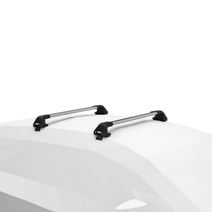THULE - WingBar Edge (silver) Aluminium Roof Bar Set to fit VW Polo 5 Door Mk.5 (2009-17)