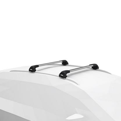 WingBar Edge Silver / Black Roof Bar Set for Volvo V90 Cross Country 2017-26 with Flush Roof Railings