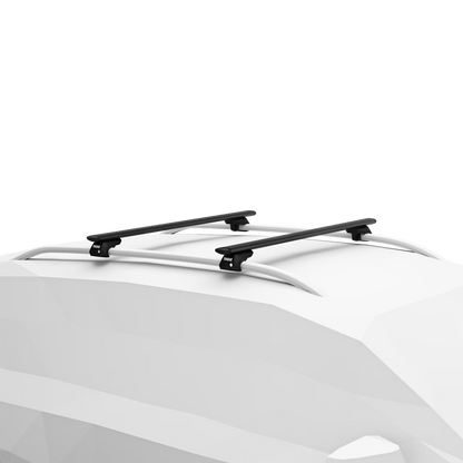 THULE - WingBar Evo Black Alu. Roof Bars to fit Peugeot 207 SW Estate (2006-12) w/ Open Rail