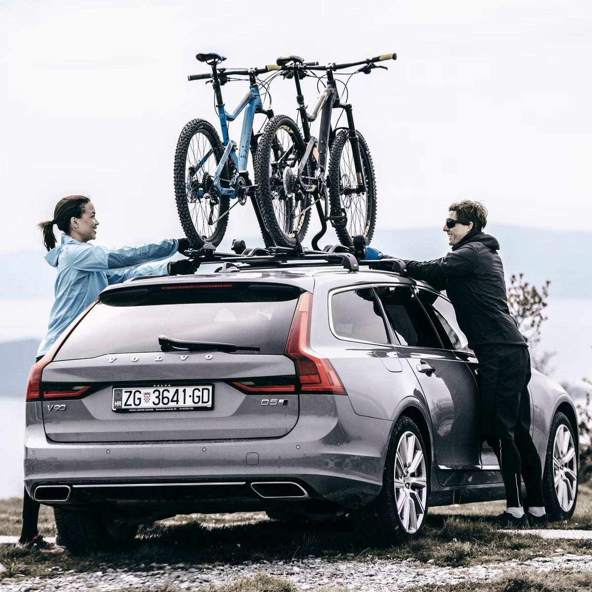 THULE - ProRide 598 Aluminium Roof Mounted Bike Rack / Cycle Carrier ~ Silver (598001)
