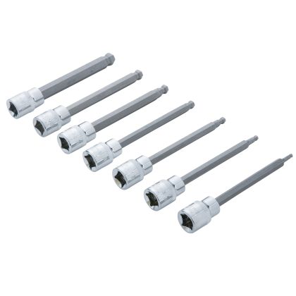 7 PCE 3/8" Extra Long Ball Ended Hex Socket Bit Set