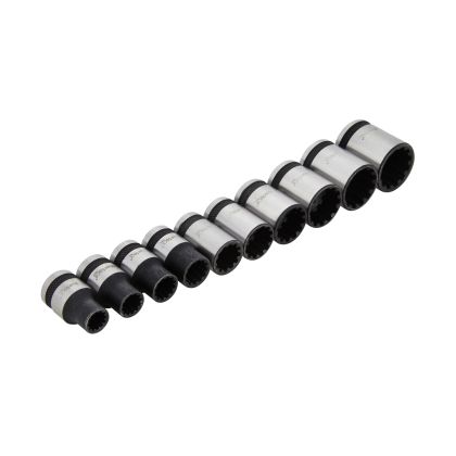 10 PCE 3/8" Metric & Sae Spline Sockets