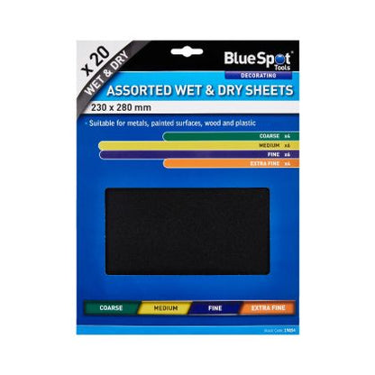 20 Piece Assorted Wet And Dry Sandpaper Sheets